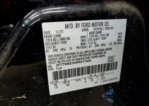 2022 Ford Maverick 4C Hybrid Crew Cab 2.5L Xl z USA, uszkodzony, nr VIN 3FTTW8E34NRA17436